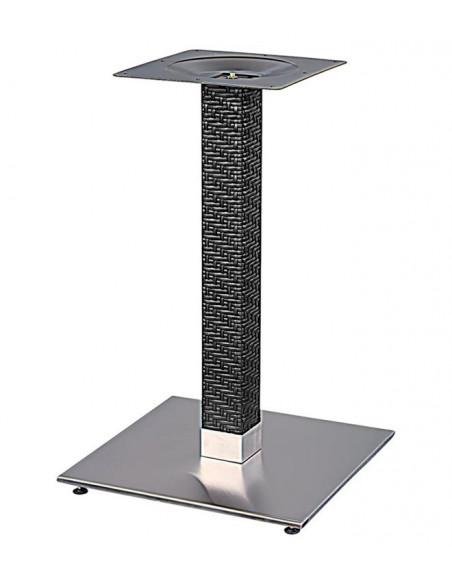 Base de mesa OLBY 72, columna revestida, base de acero de 8 mm. 45 x 45 cm, altura 72 cms