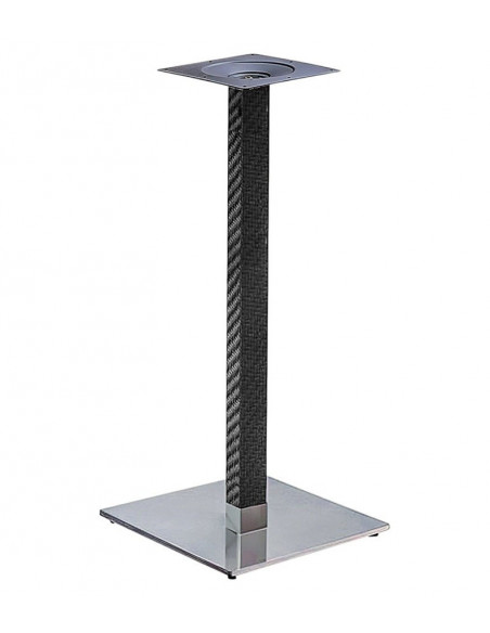 Base de mesa OLBY 110, alta, columna revestida, base de acero de 8 mm. 45 x 45 cm, altura 110 cms
