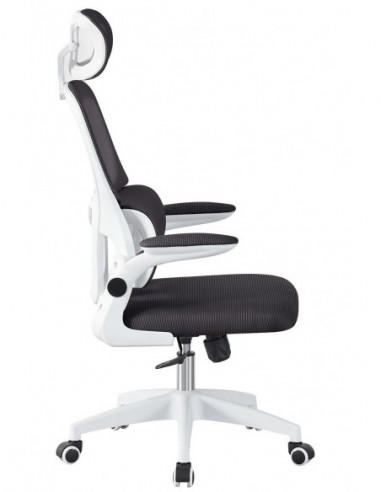 Sillón de oficina BERNAY, alto, blanco, malla y...