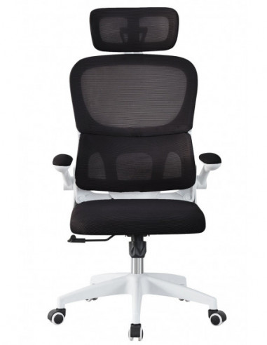 Sillón de oficina BERNAY, alto, blanco, malla y...