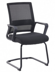 Sillón de oficina SURICE, fijo de patín, malla negra