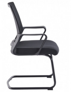 Sillón de oficina SURICE, fijo de patín, malla negra 2