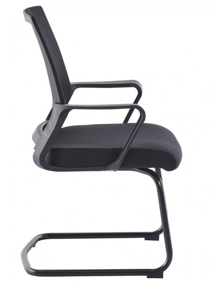 Sillón de oficina SURICE, fijo de patín, malla negra