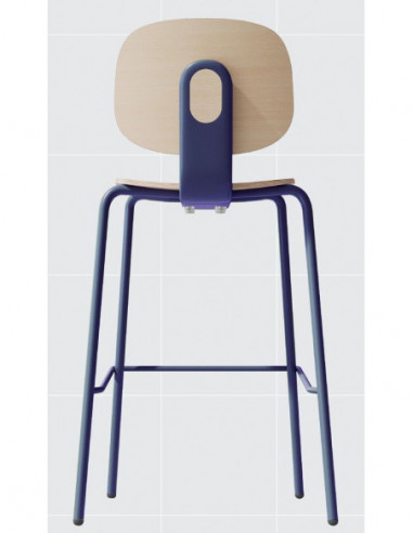 Taburete COLMAR, apilable, azul, contrachapado...