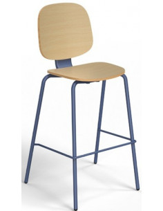 Taburete COLMAR, apilable, azul, contrachapado revestido... 2