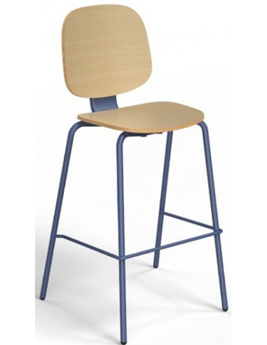 Taburete COLMAR, apilable, azul, contrachapado...