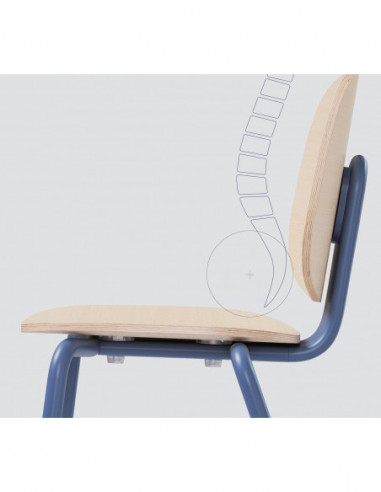 Taburete COLMAR, apilable, azul, contrachapado...