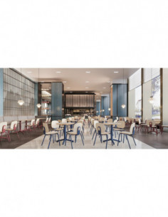 Mesa COLMAR, azul, tapa de contrachapado revestido con... 2