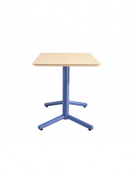 Mesa COLMAR, azul, tapa de contrachapado revestido con HPL, color natural, 120 x 70 cms