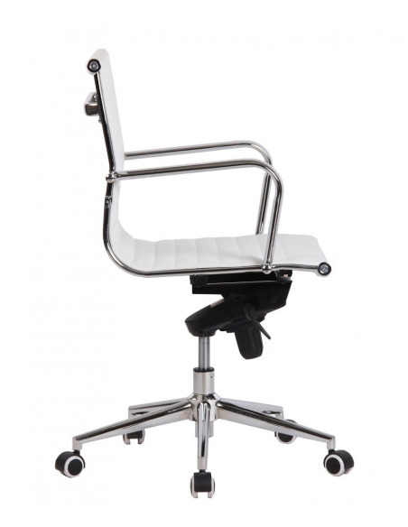 Sillón de oficina ROTERDAM, giratorio, similpiel blanca