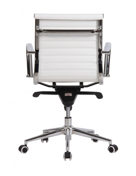 Sillón de oficina ROTERDAM, giratorio, similpiel blanca