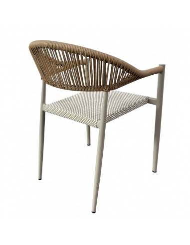 Sillón MÓNACO, apilable, aluminio, ratán y teslin