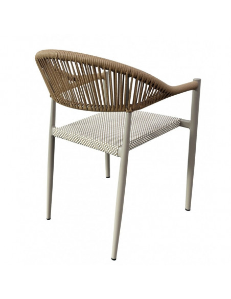 Sillón MÓNACO, apilable, aluminio, ratán y teslin