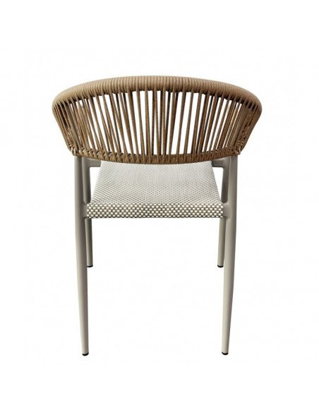 Sillón MÓNACO, apilable, aluminio, ratán y teslin