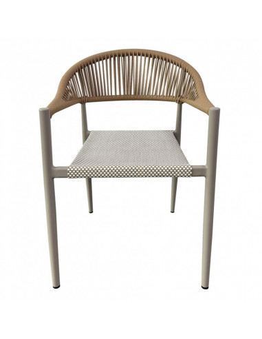 Sillón MÓNACO, apilable, aluminio, ratán y teslin