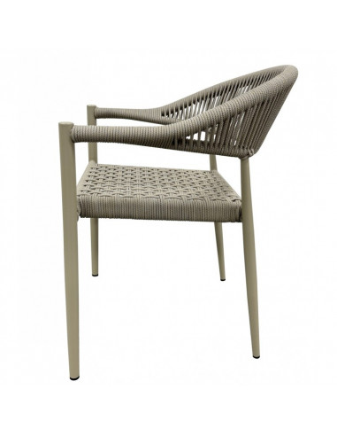 Sillón CANNES, apilable, aluminio, asiento y...