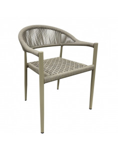 Sillón CANNES, apilable, aluminio, asiento y respaldo de...