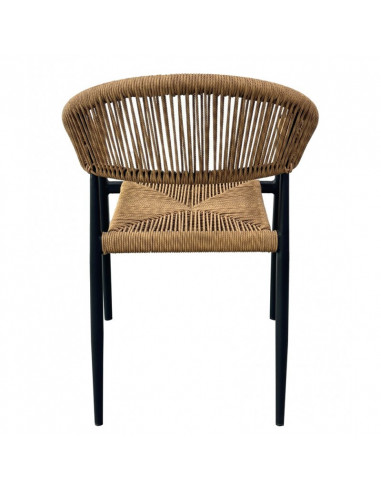 Sillón RIVIERA, apilable, aluminio, ratán marrón