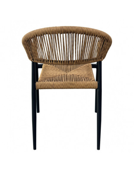 Sillón RIVIERA, apilable, aluminio, ratán marrón