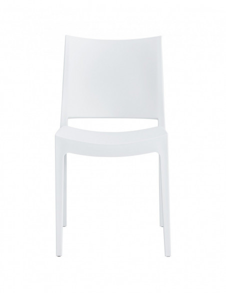 Silla CAPRI, apilable, tratamiento anti UV, polipropileno blanco