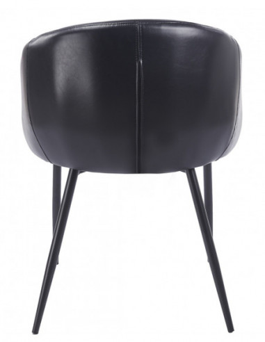 Sillón PELAYO, metal, similpiel vintage negra