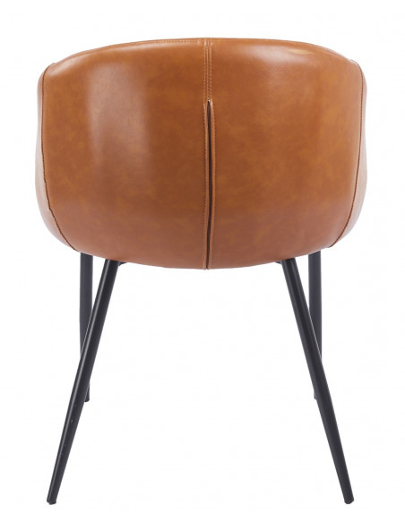 Sillón PELAYO, metal, similpiel vintage marrón