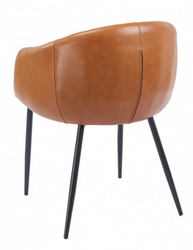 Sillón PELAYO, metal, similpiel vintage marrón