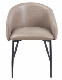 Sillón PELAYO, metal, similpiel vintage gris 2