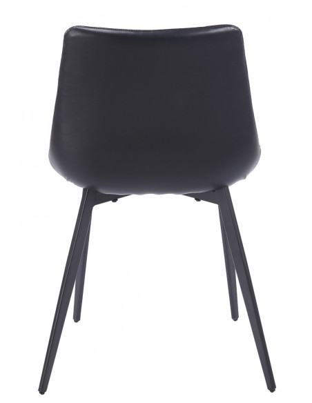 Silla MADRIGAL, metal, similpiel vintage negra