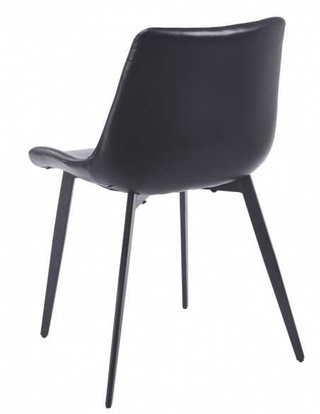 Silla MADRIGAL, metal, similpiel vintage negra