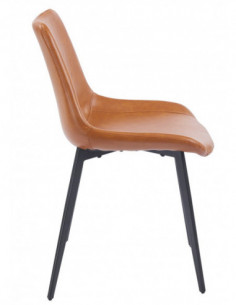 Silla MADRIGAL, metal, similpiel vintage marrón 2