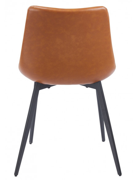 Silla MADRIGAL, metal, similpiel vintage marrón