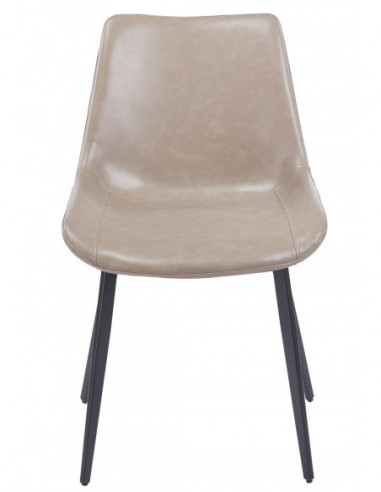 Silla MADRIGAL, metal, similpiel vintage gris