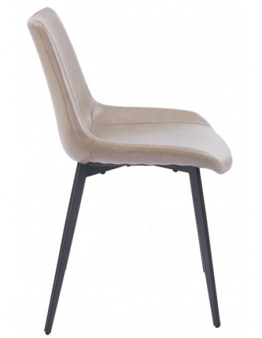 Silla MADRIGAL, metal, similpiel vintage gris