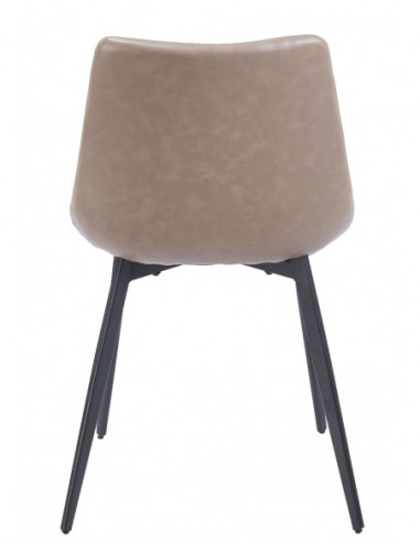 Silla MADRIGAL, metal, similpiel vintage gris