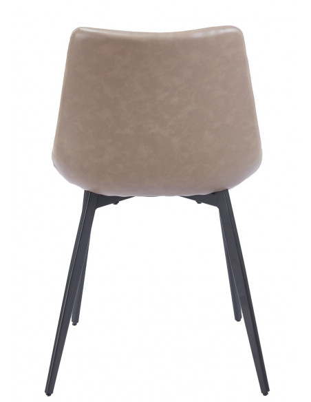 Silla MADRIGAL, metal, similpiel vintage gris