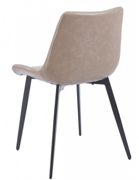 Silla MADRIGAL, metal, similpiel vintage gris