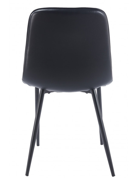 Silla PEÑAFIEL, metal, similpiel vintage negra