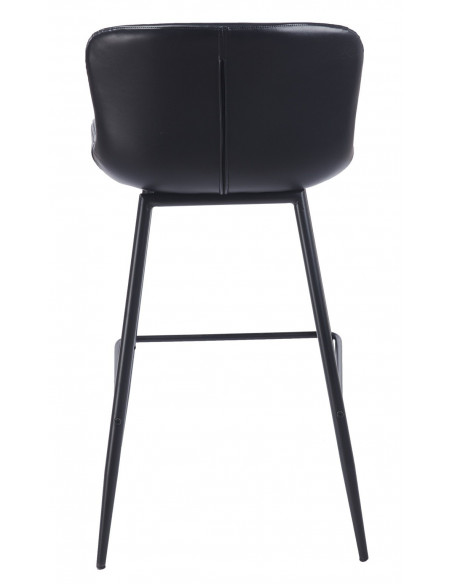 Taburete SAMPER, metal, similpiel vintage negra