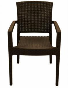 Sillón LARRY, apilable, polipropileno marrón chocolate