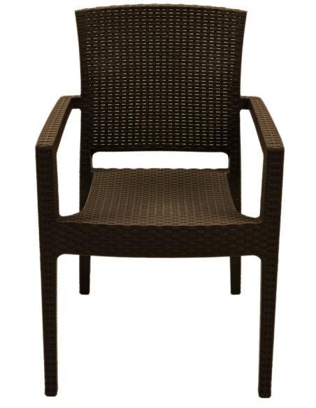 Sillón LARRY, apilable, polipropileno marrón chocolate