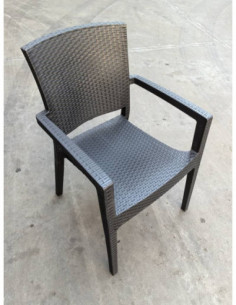 Sillón LARRY, apilable, polipropileno antracita