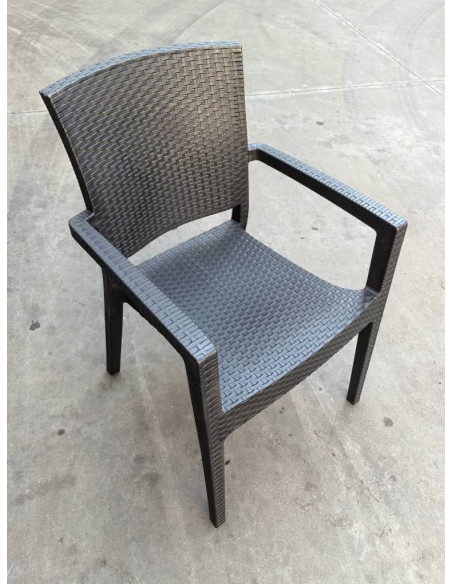 Sillón LARRY, apilable, polipropileno antracita