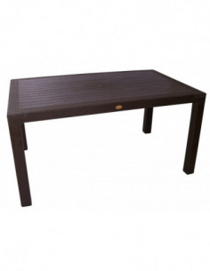 Mesa FARO, polipropileno marrón chocolate, 150 x 90 cms