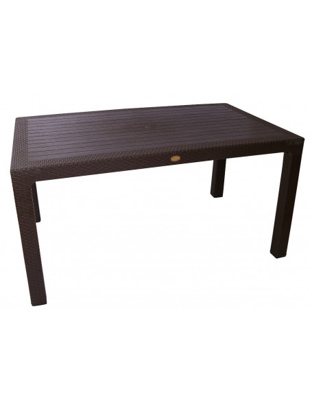 Mesa FARO, polipropileno marrón chocolate, 150 x 90 cms