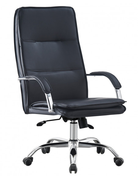 Sillón de oficina NEROTH, alto, mecanismo multifunción, similpiel negra