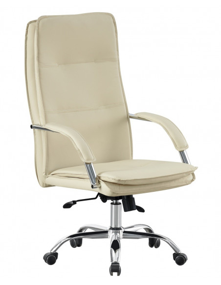 Sillón de oficina NEROTH, alto, mecanismo multifunción, similpiel crema