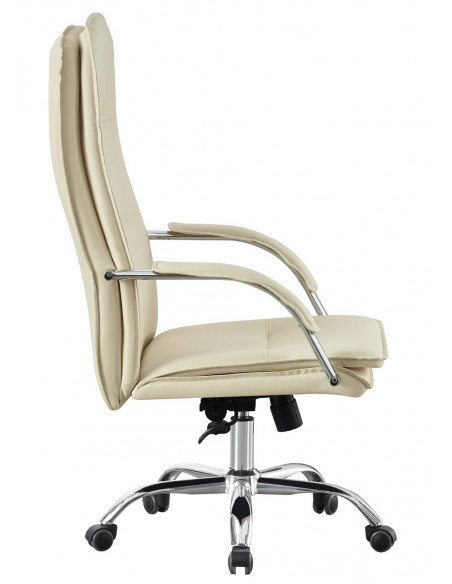 Sillón de oficina NEROTH, alto, mecanismo multifunción, similpiel crema
