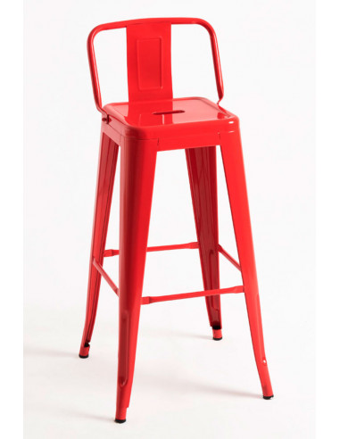 Taburete TOL R1 EK, apilable, acero, Rojo EV