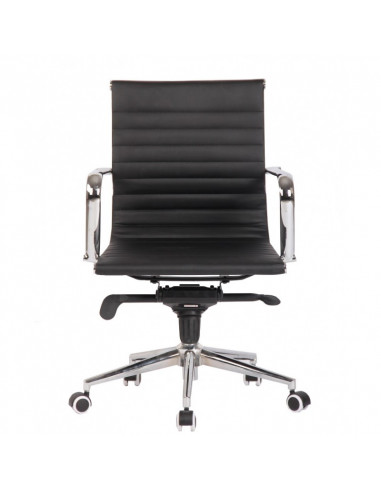 Sillón de oficina ROTERDAM, giratorio, similpiel negra